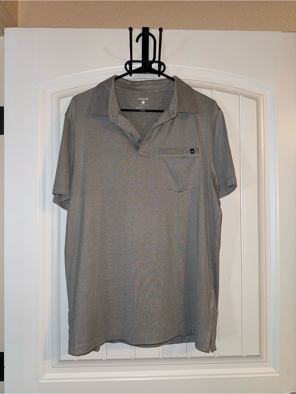 Hurley Men's Light Gray Polo with Chest Pocket